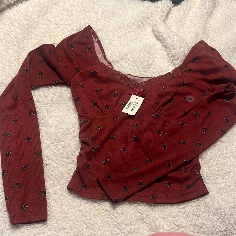 Elegant Maroon Floral Women's Top